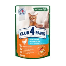 Club 4 Paws Premium Epikur Sensitive Digestion Консерви для дорослих кішок з чутливим травленням курка в соусі