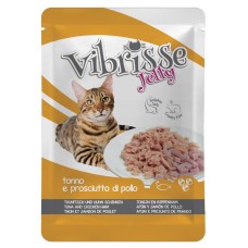 Vibrisse Adult Tuna & Chicken Ham Консерви для дорослих кішок з тунцем та курячою шинкою в желе у павуці