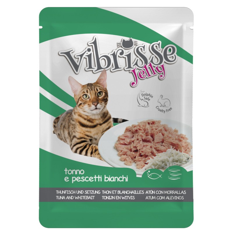 Vibrisse Adult Tuna & Smelt Консерви для дорослих кішок з тунцем та корюшкою в желе у павуку