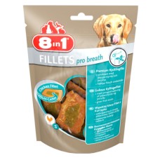 8in1 Fillets Pro Dental Ласощі для собак куряче філе з м'ятою та петрушкою для свіжості дихання