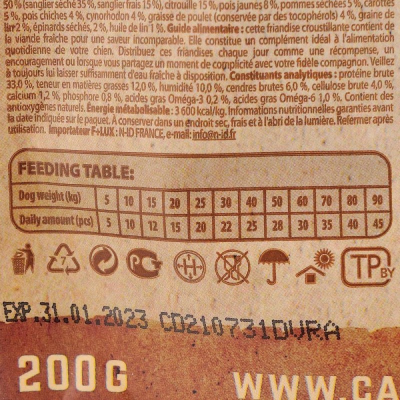 Carnilove Dog Crunchy Snack Wild Boar with Rosehips Ласощі для дорослих собак з диким кабаном та шипшиною