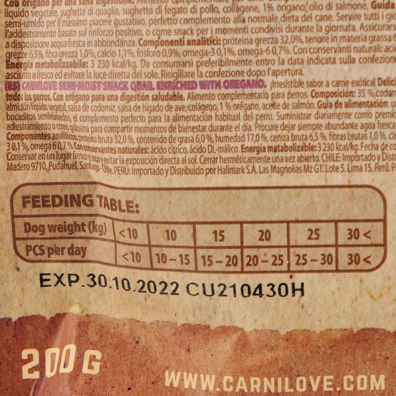 Carnilove Dog Semi-Moist Quail with Oregano Ласощі для дорослих собак з перепелом та орегано