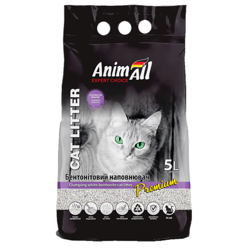 AnimAll Expert Choice Lavender Бентонітовий наповнювач білий з ароматом лаванди