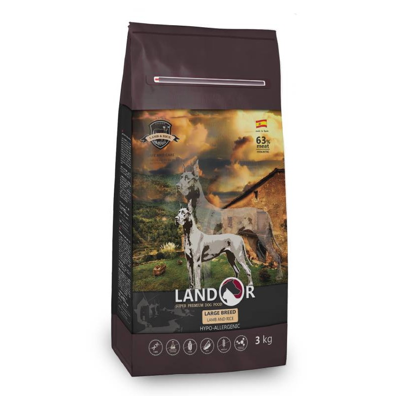 Landor Dog Adult Large Breed Lamb & Rice Сухий корм для дорослих собак великих порід з ягнятком та рисом