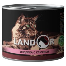 Landor Cat Adult Sterilized Turkey & Cranberry Консерви для дорослих стерилізованих кішок з м'ясом індички та журавлиною