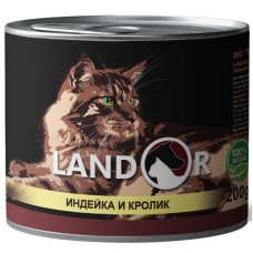Landor Cat Adult Turkey & Rabbit Консерви для дорослих кішок з м'ясом індички та кролика