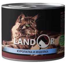 Landor Cat Adult Partridge & Turkey Консерви для дорослих кішок з м'ясом куріпки та індички