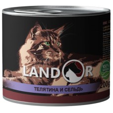 Landor Cat Ageing Veal & Herring Консерви для літніх кішок з телятиною та оселедцем