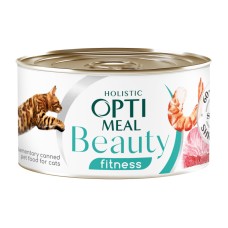 Optimeal Cat Beauty Fitness Консерви для дорослих кішок з тунцем та креветками в соусі