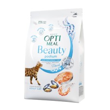 Optimeal Cat Beauty Podium Shiny Coat & Dental Care Сухий корм для дорослих кішок для блиску вовни та догляд за зубами