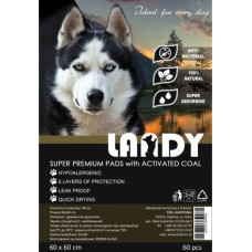 Landy Pet Pad with Charcoal 60x60 cm Пелюшки для цуценят та дорослих собак з активованим вугіллям 60х60 см