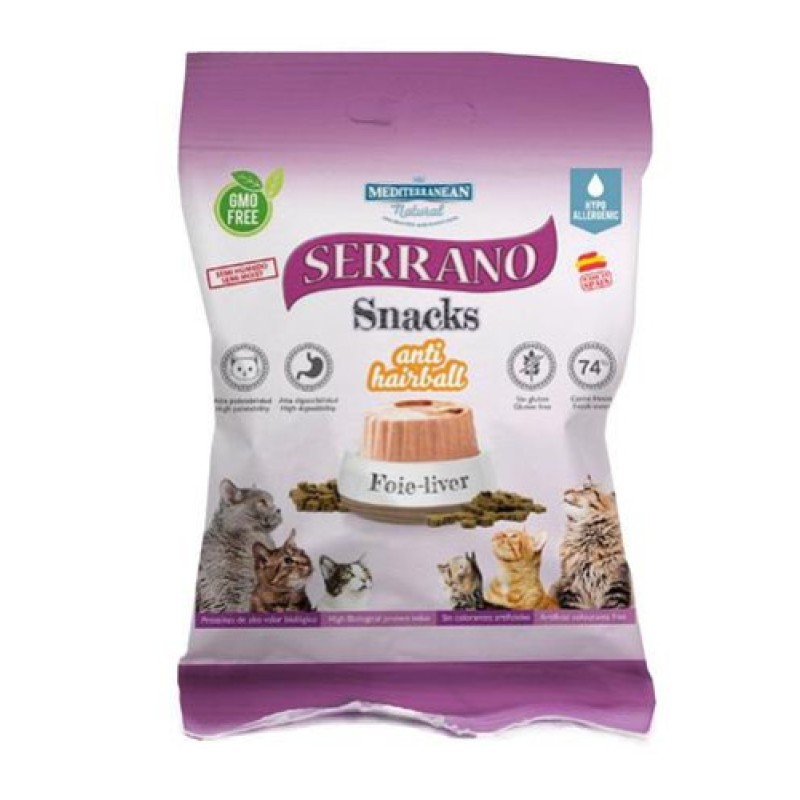 Mediterranean Natural Serrano Snacks Cat Anti Hairball Liver Ласощі для дорослих котів з печінкою