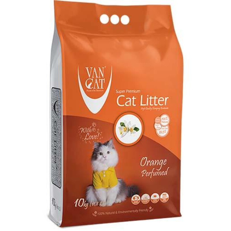 Van Cat Orange Perfumed бентонітовий наповнювач, що комкується, з ароматом апельсина