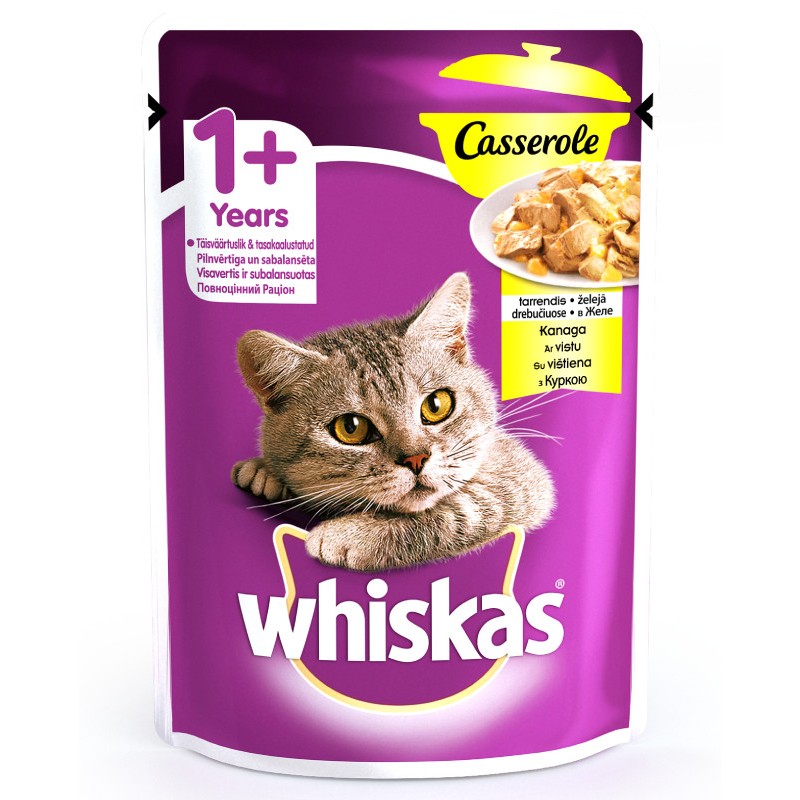 Whiskas Casserole Консерви для дорослих кішок з куркою у желе