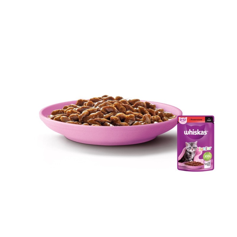 Whiskas Junior Консерви для кошенят з яловичиною у соусі