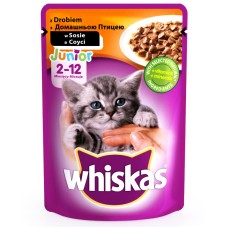 Whiskas Junior Консерви для кошенят з домашнім птахом у соусі
