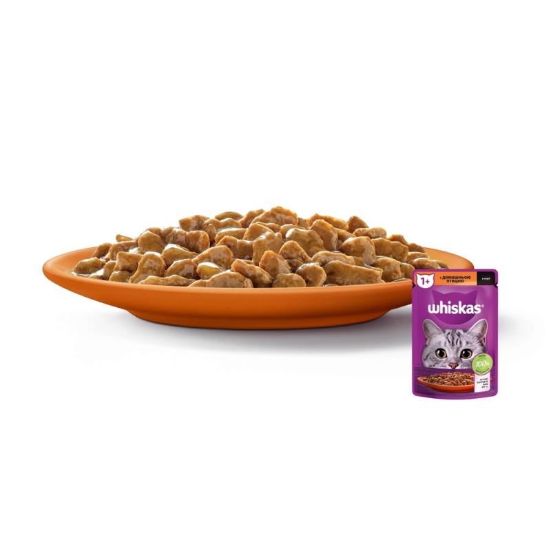 Whiskas Adult Консерви для дорослих кішок з домашнім птахом у соусі