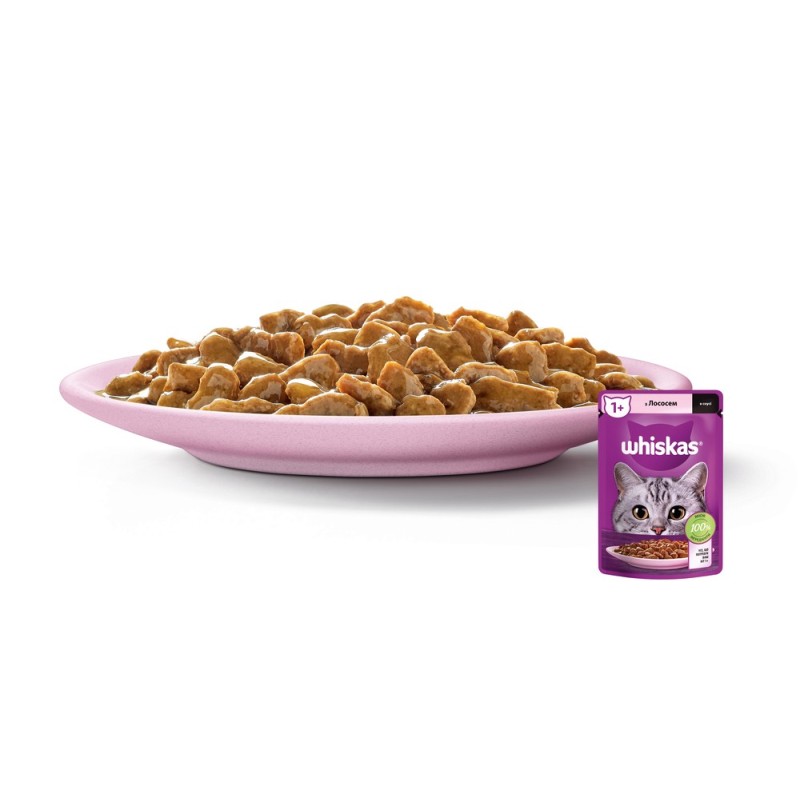 Whiskas Adult Консерви для дорослих кішок з лососем у соусі