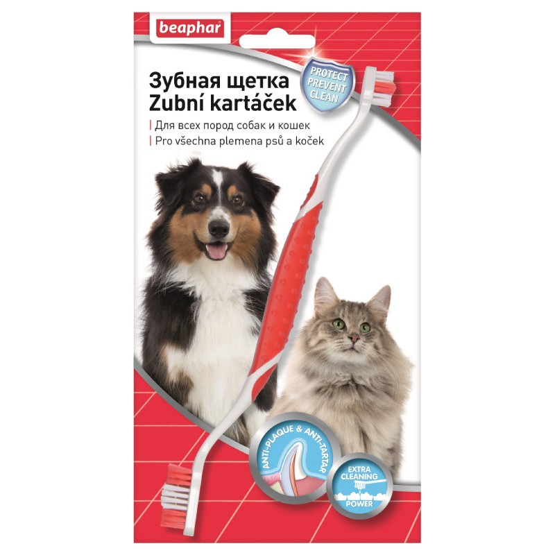 Beaphar Toothbrush Зубна щітка двостороння для собак та котів
