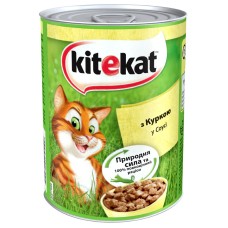 Kitekat Natural Vitality Консерви для дорослих кішок з куркою у соусі в банку
