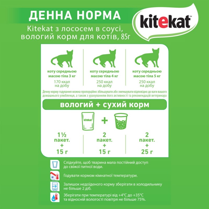 Kitekat Natural Vitality Консерви для дорослих кішок з лососем у соусі в паучі