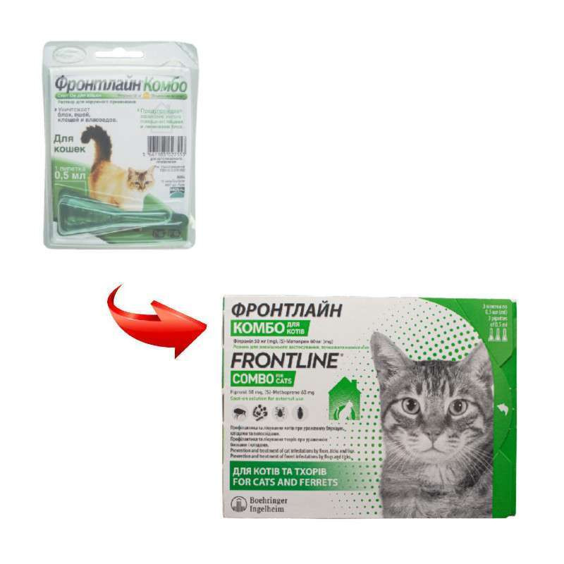 Frontline Combo Spot On Cat Краплі на холку для кішок від бліх та кліщів