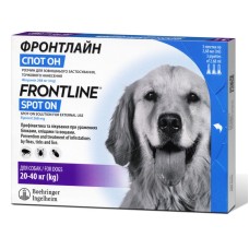 Frontline Spot On L Краплі на холку від бліх та кліщів для собак від 20 до 40 кг