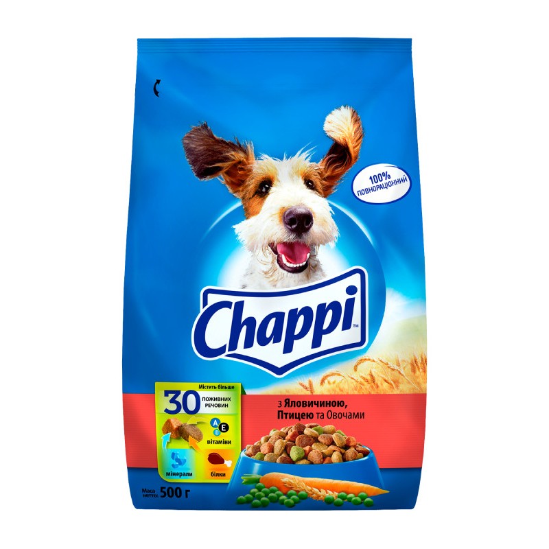 Chappi Сухий корм для дорослих собак з яловичиною птицею та овочами