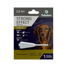 Palladium Strong Effect Краплі від бліх кліщів та комарів для собак від 4 до 10 кг