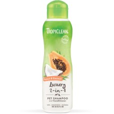 TropiClean Papaya & Coconut Шампунь 2 в 1 Папайя та кокос для собак та котів