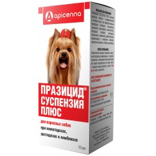 Apicenna Празицид-суспензія Плюс для собак Препарат для боротьби з гельмінтозами та арахно-ентомозами