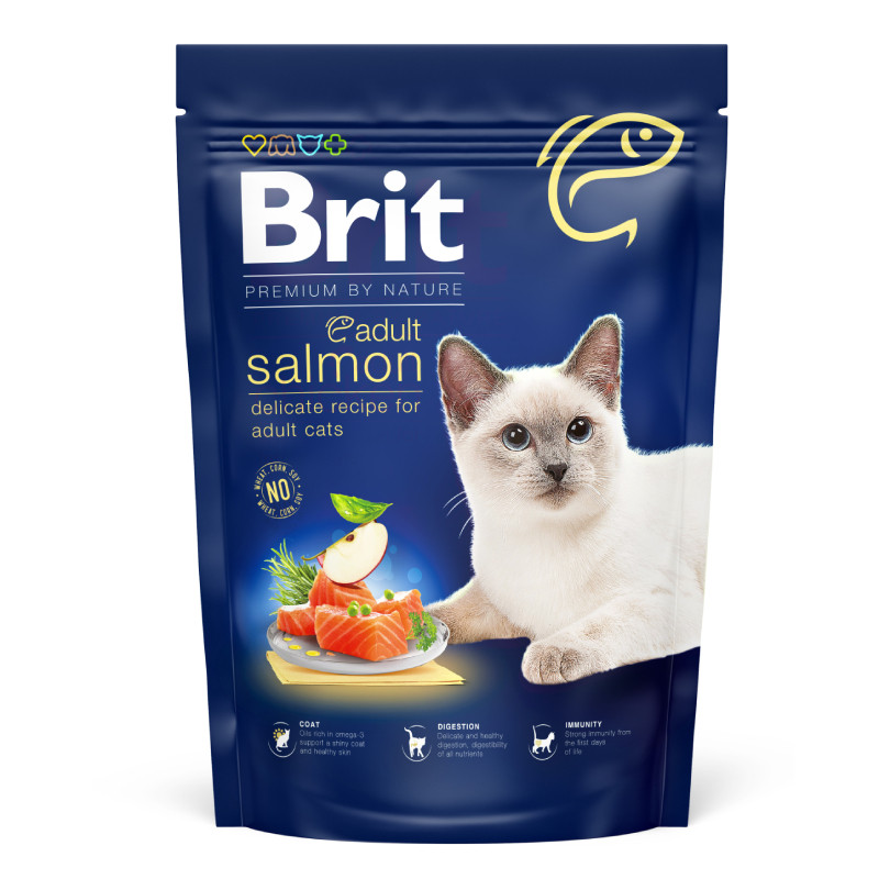 Brit Premium Cat Adult by Nature Salmon Сухий корм для дорослих кішок з лососем