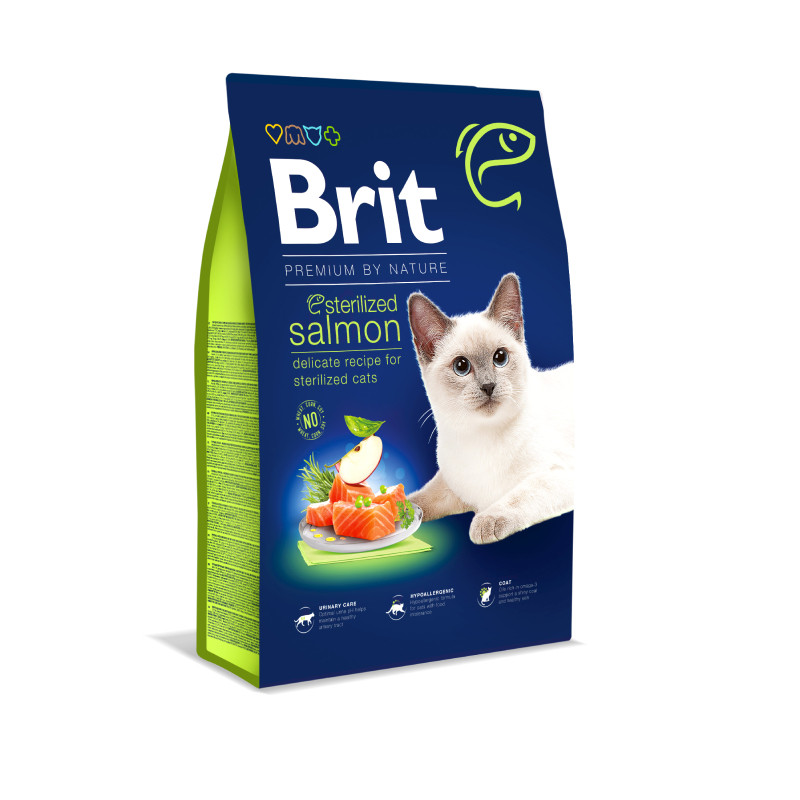Brit Premium Cat Adult by Nature Sterilised Salmon Сухий корм для дорослих стерилізованих кішок з лососем