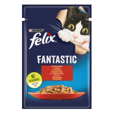 Felix Fantastic Консерви для дорослих кішок з шматочками яловичини в желе