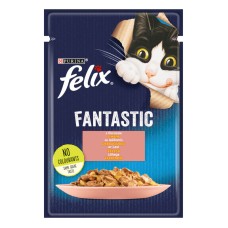 Felix Fantastic Консерви для дорослих кішок з лососем шматочки в желе