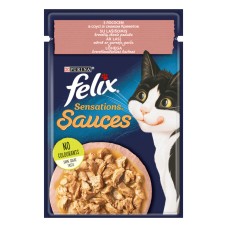 Felix Sensations Sauces Консерви для дорослих кішок з лососем та креветками в соусі