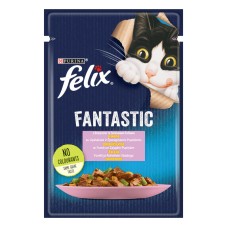 Felix Fantastic Консерви для дорослих кішок з фореллю та зеленими бобами шматочки в желе