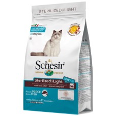 Schesir Cat Sterilized & Light Сухий монопротеїновий корм для стерилізованих та схильних до повноти кішок з рибою