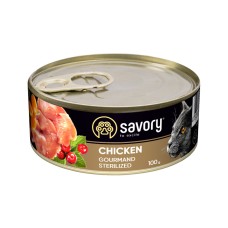 Savory Cat Adult Sterilised Chicken Консерви для дорослих стерилізованих кішок з куркою