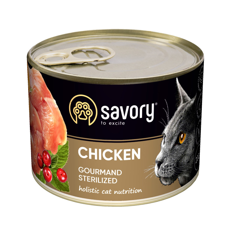 Savory Cat Adult Sterilised Chicken Консерви для дорослих стерилізованих кішок з куркою