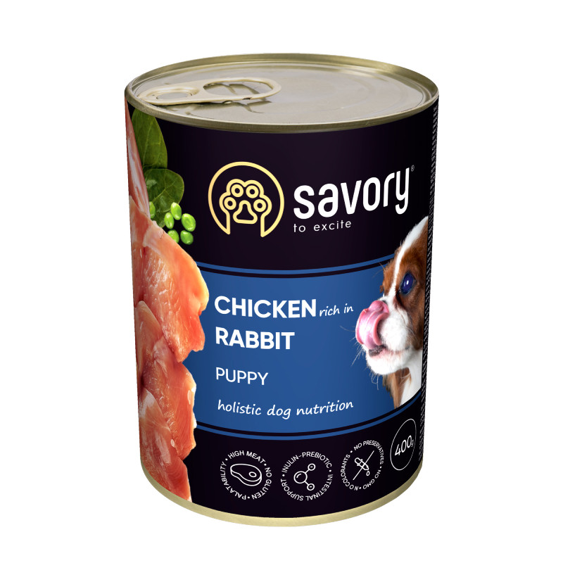 Savory Puppy Chicken and Rabbit Консерви для цуценят з куркою та кроликом