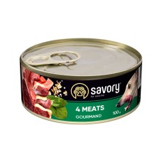 Savory Dog Gourmand 4 Meats Консерви для вибагливих собак 4 види м'яса