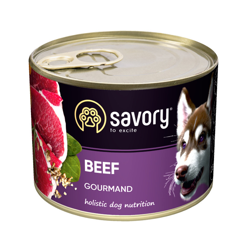 Savory Dog Gourmand Beef Консерви для вибагливих собак з яловичиною