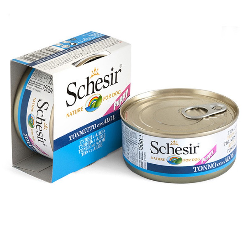 Schesir Tuna Aloe Puppy Консерви для цуценят з тунцем та алое в желе