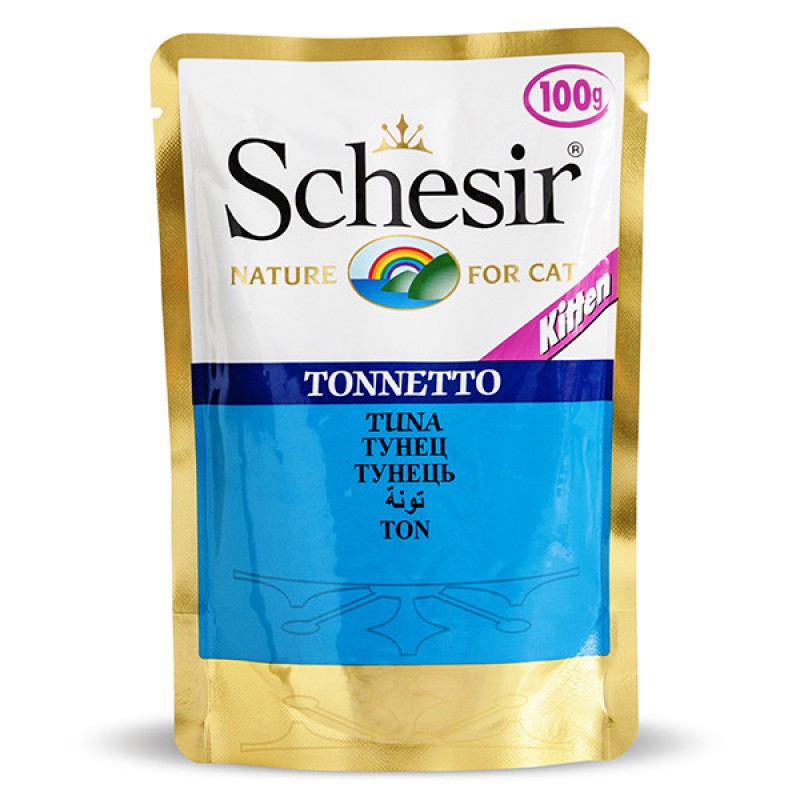 Schesir Tuna Kitten Консерви для кошенят з тунцем у желе (пауч)