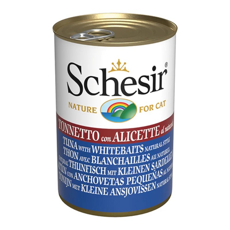Schesir Tuna with Whitebaits Консерви для кішок з тунцем, анчоусами та рисом у бульйоні (банку)