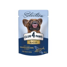 Club 4 Paws Premium Selection Консерви для дорослих собак дрібних порід з лососем та мокреллю в соусі