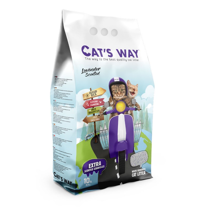 Cat'S Way Lavander Scented бентонітовий наповнювач, що комкується, з ароматом лаванди