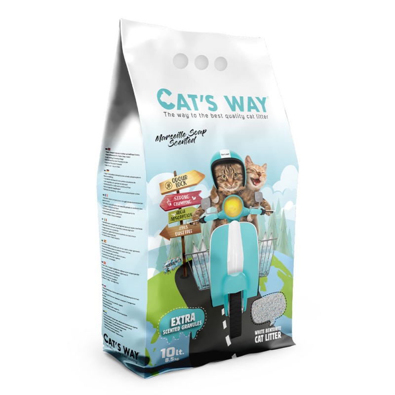 Cat'S Way Marseille Soap Scented бентонітовий наповнювач, що комкується, з ароматом марсельського мила