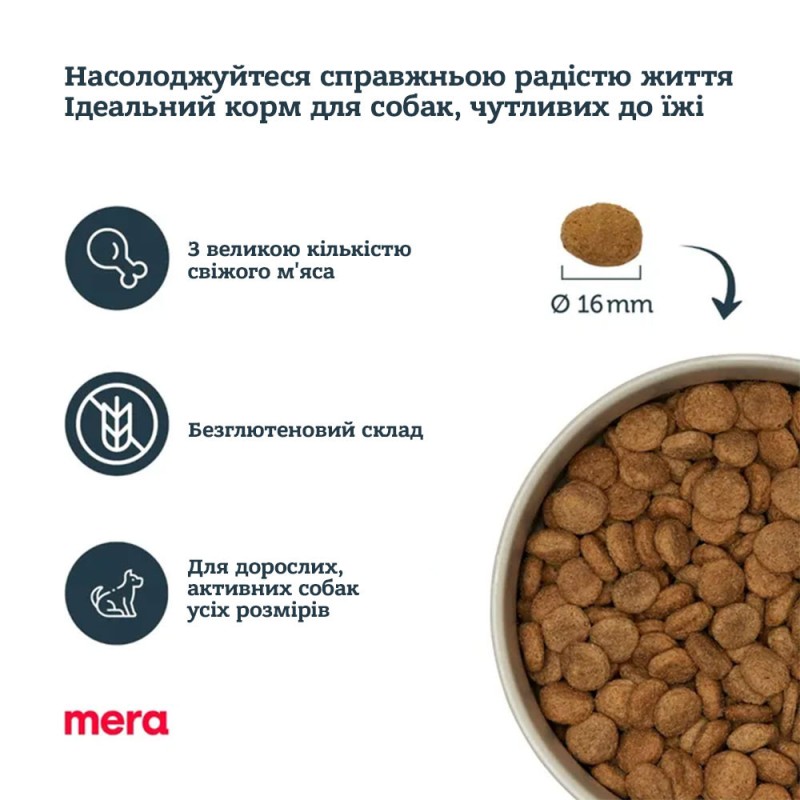 Mera Pure Sensitive Fresh meat Truthan & Kartoffel Беззерновий корм зі свіжим м'ясом індички та картоплею для собак